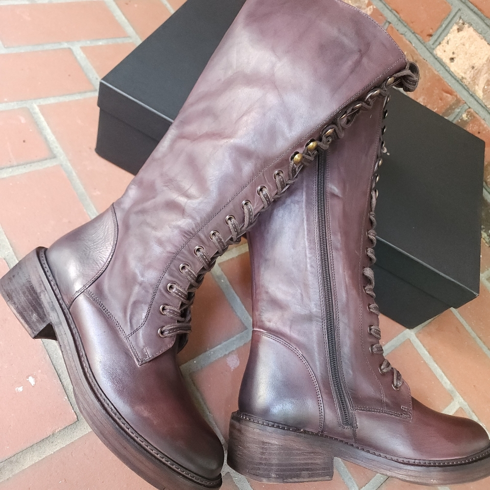 Vintage Foundry Distressed Riding Boots Brick Brown - Picture 7 of 16